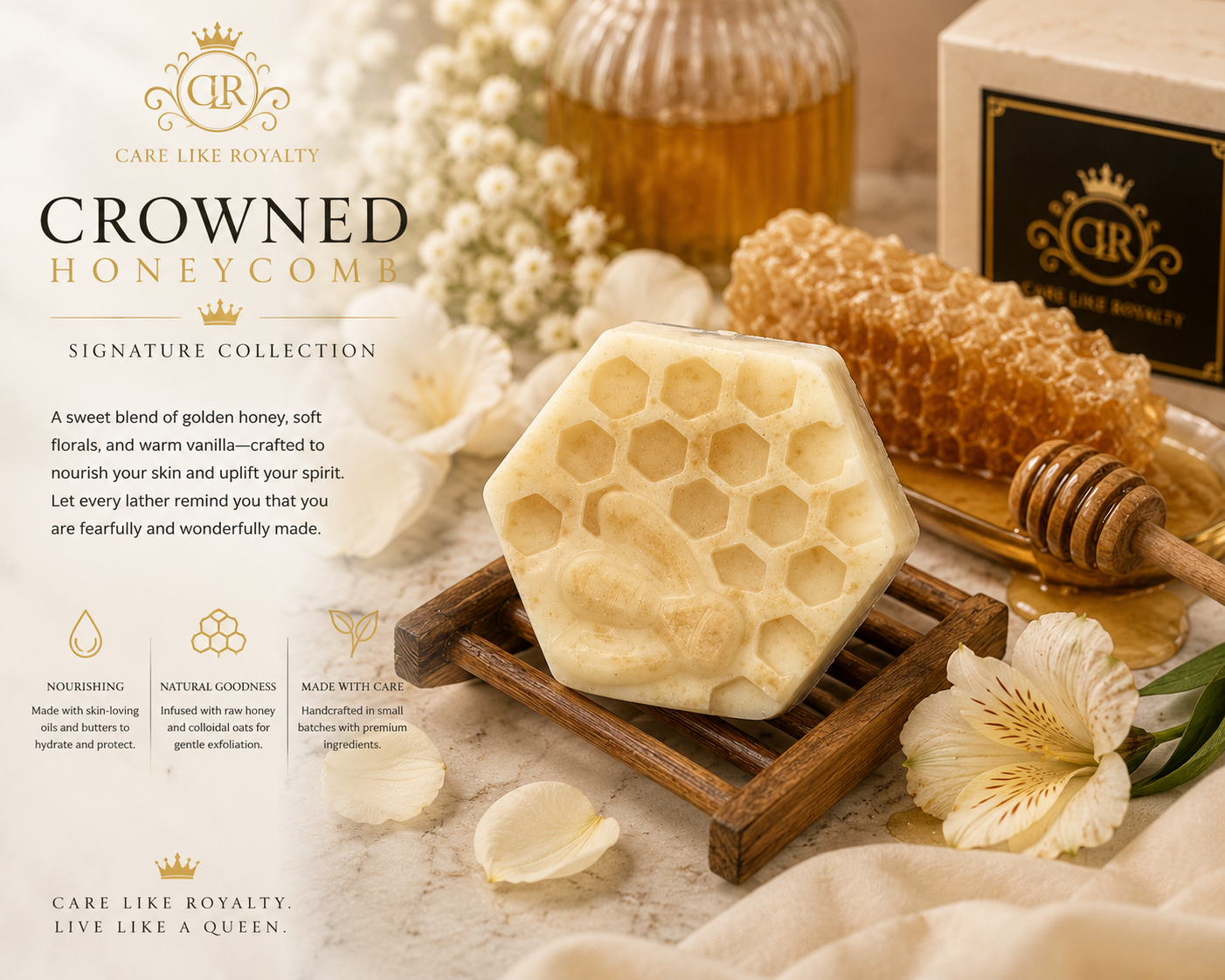 🍯 Crowned Honeycomb Artisan Soap