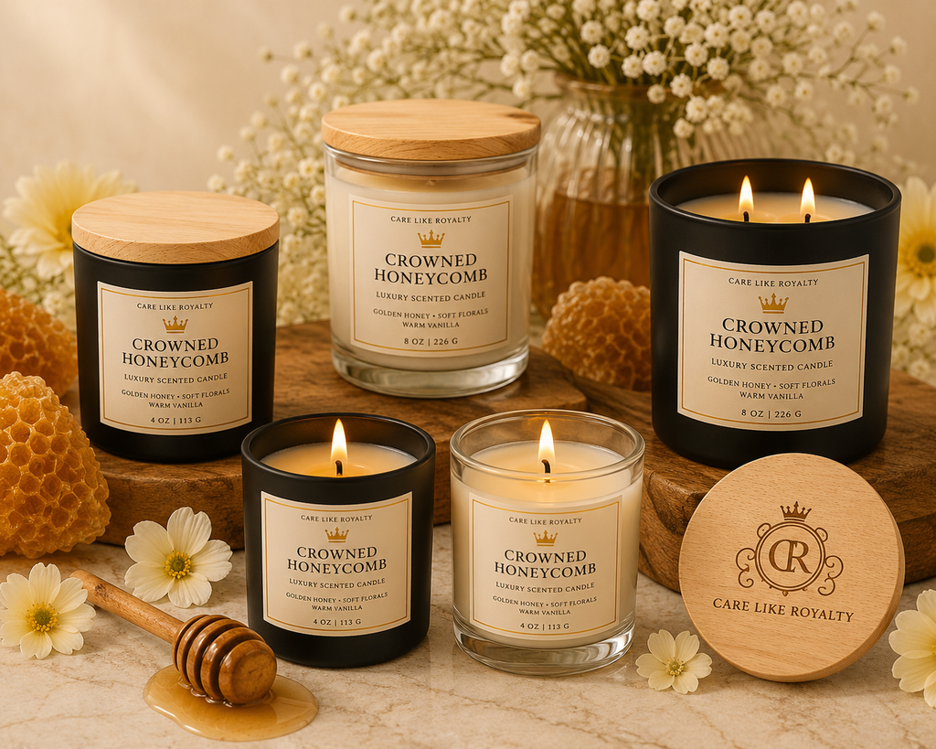 🍯 Crowned Honeycomb Luxury Candle